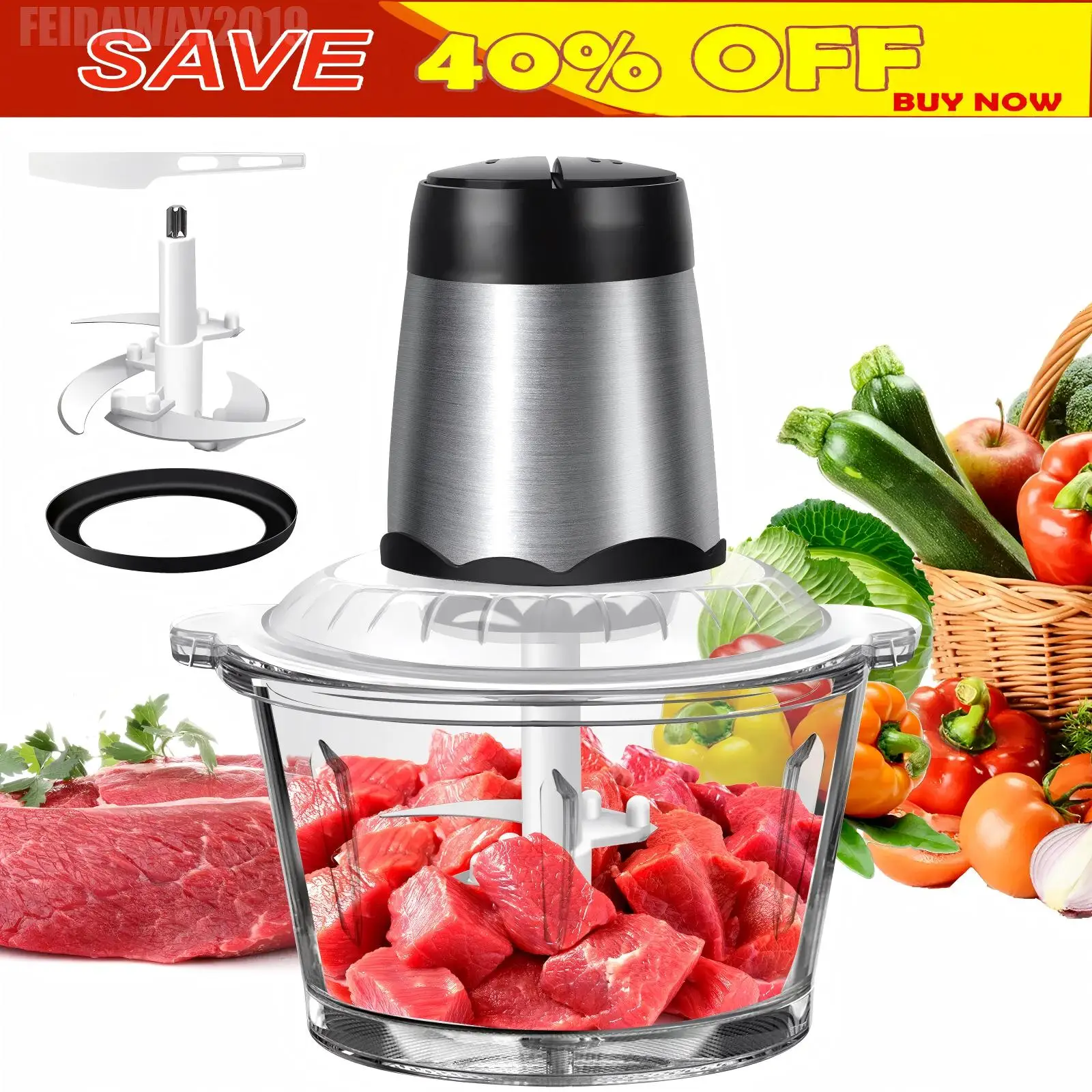 BRIEFNESS Stainless Steel Electric Meat Grinders,Multifunctional as Vegetable Slicer,Chopper Crusher,Ideal Kitchen Appliance