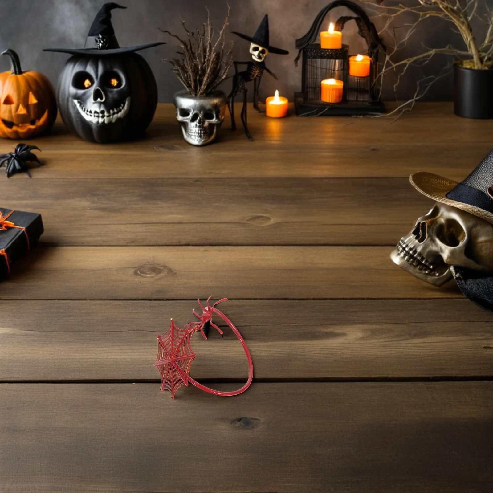 

6 Pcs Napkin Ring Metal Table Settings Halloween Spider Holder Buckle Rings Holders Serviette