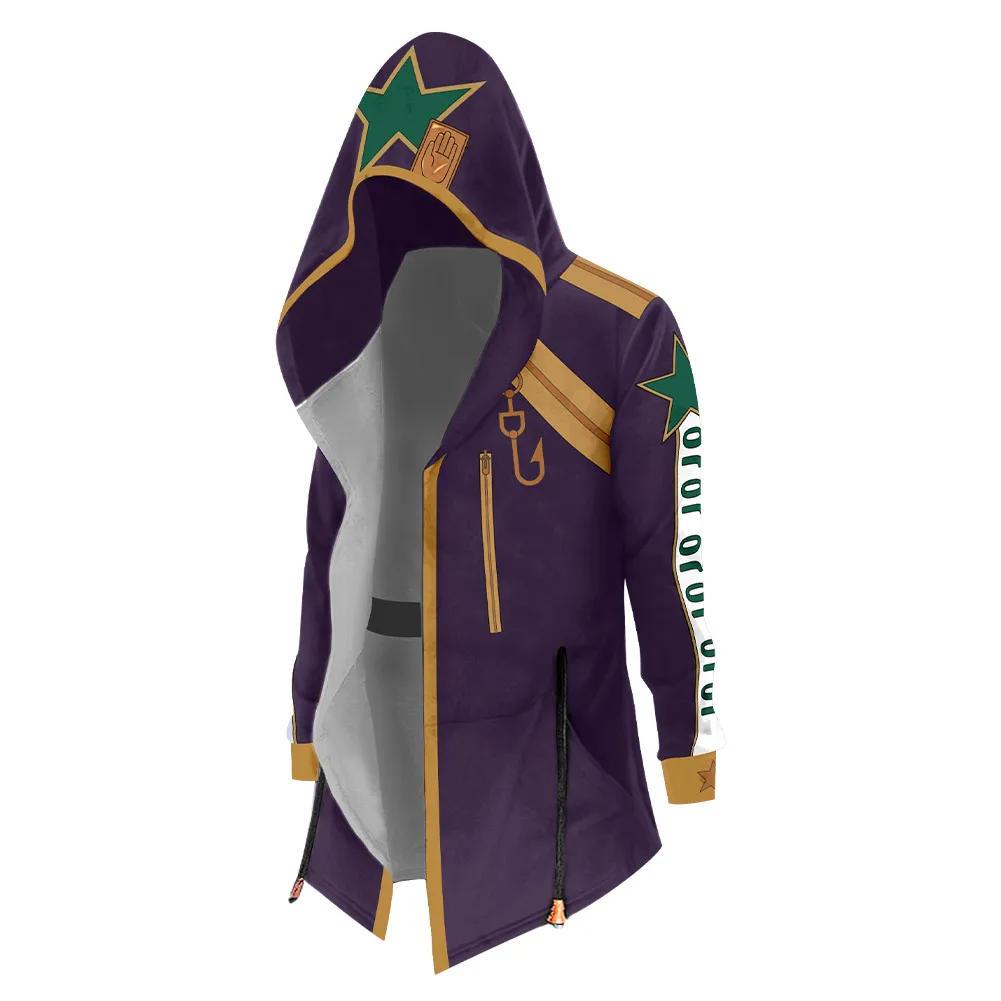 Kujo Jotaro Cosplay Masculino, Hoodie de Drawstring, Anime, Aventura Bizarra de JoJo, Vestir Fantasia, Roupas de Festa, Interpretação de Papéis