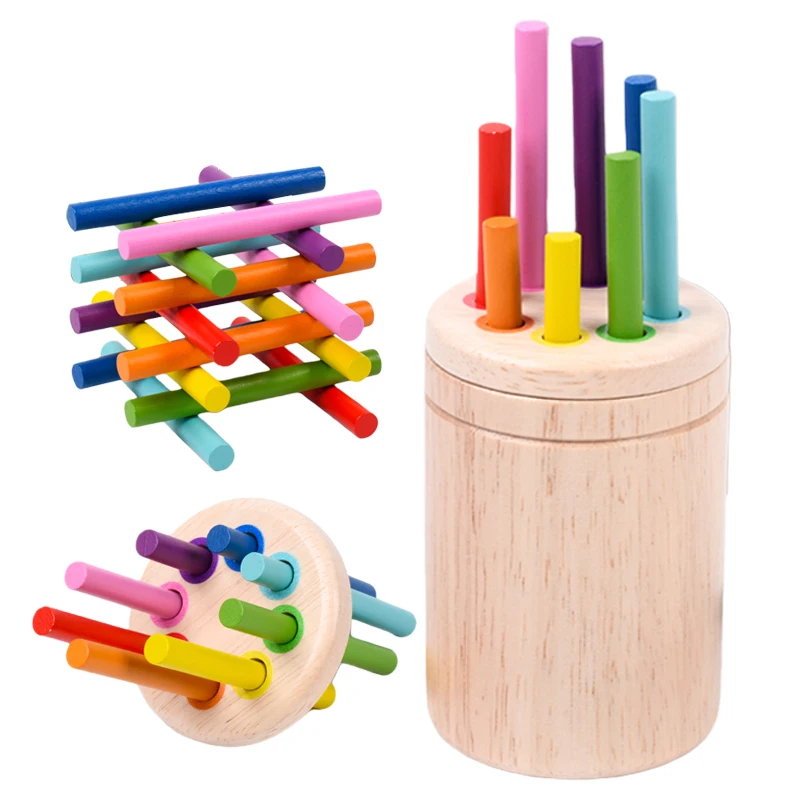 

Деревянные игрушки Монтессори для сортировки, игра на сопоставление цветов, развивающие игрушки для детей, дошкольников, развитие мелкой моторики