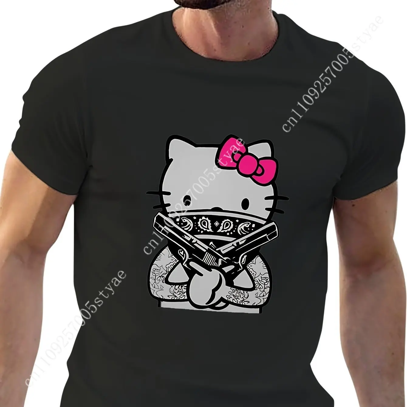 

Hello Kitty Men's Short Sleeve T-Shirt Plaid to Wear Fashion Casual Tee Shirt Couple T ShirtThis Is Cosplay T-Shirt