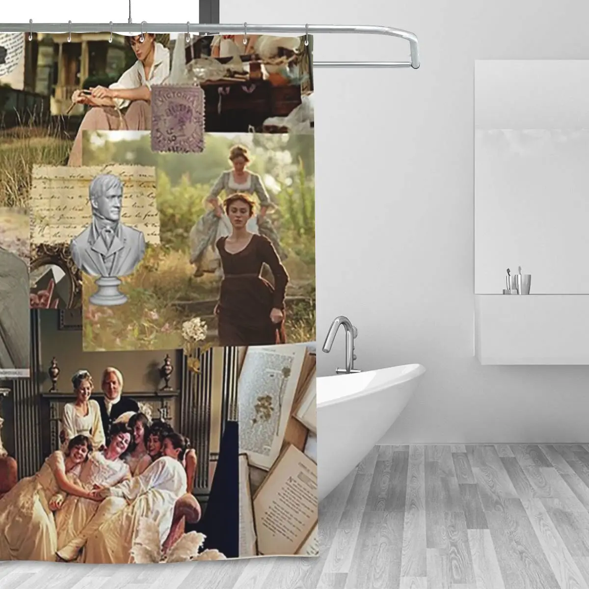 Pride And Prejudice Collage Shower Curtain Bathroom Polyester Waterproof Bath Curtains with Hooks