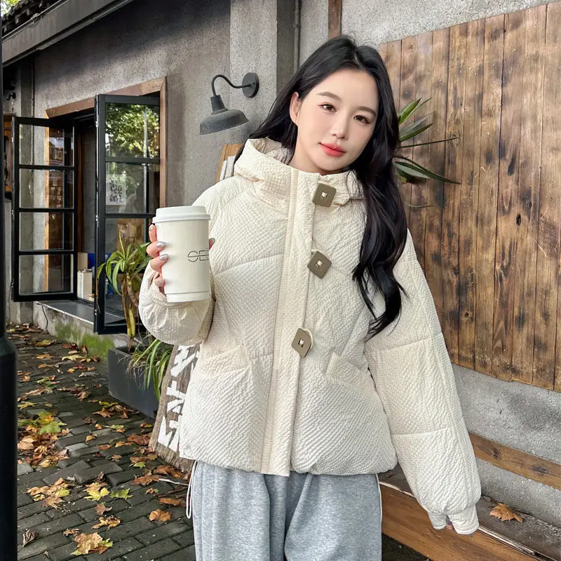 Parkas Short Coats Women Hooded Zipper Y2k Streetwear Jackets Full Sleeve Thick Warm Elegant Jacket Work Coat Autumn Winter 2025