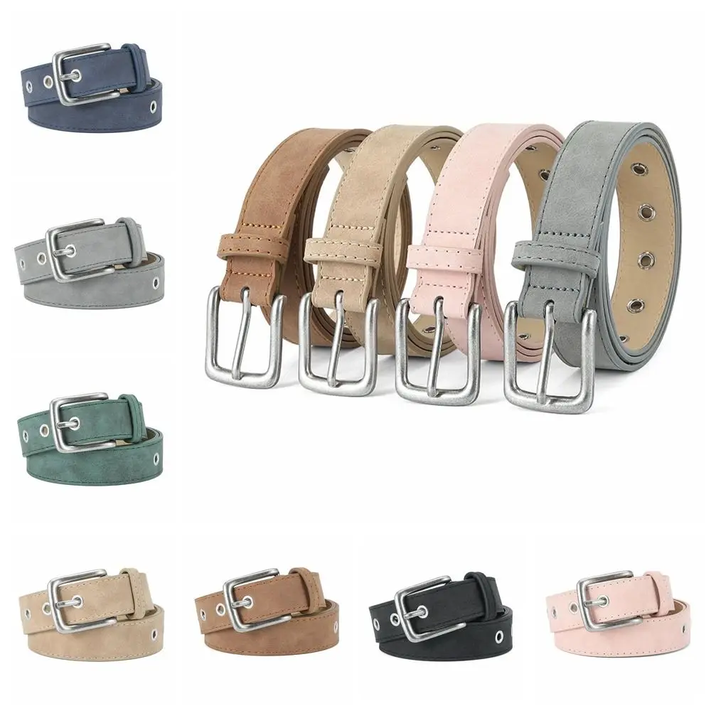 Cool Frosting Women Waist Belts Buckle Solid PU Leather Belt Thin Edge Jeans Belt Korean Style Waistbands Trouser Decoration