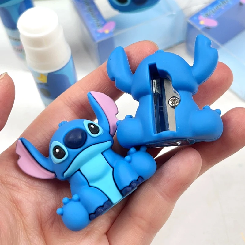 Cartoon Cute Stitch Pencil Sharpener Kawaii Children's Stationery Pencil Sharpener Birthday Gift Desktop Ornament Decoration