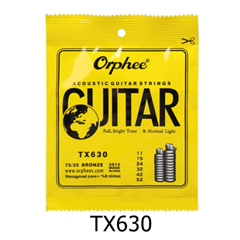 Long Work Life Orphee Acoustic Guitar Strings Light Medium 10 47 Extra Light / 11 52 Normal Light / 12 53 Medium Gauge