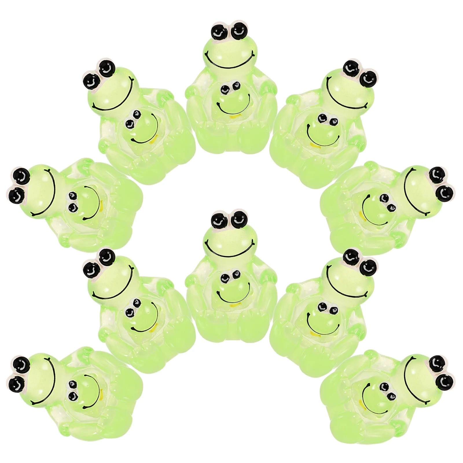 

10Pcs Miniature Resin Frog Charms Luminous Flatback Phone Shell Embellishments DIY Craft Decoration Phone Cover Accessories