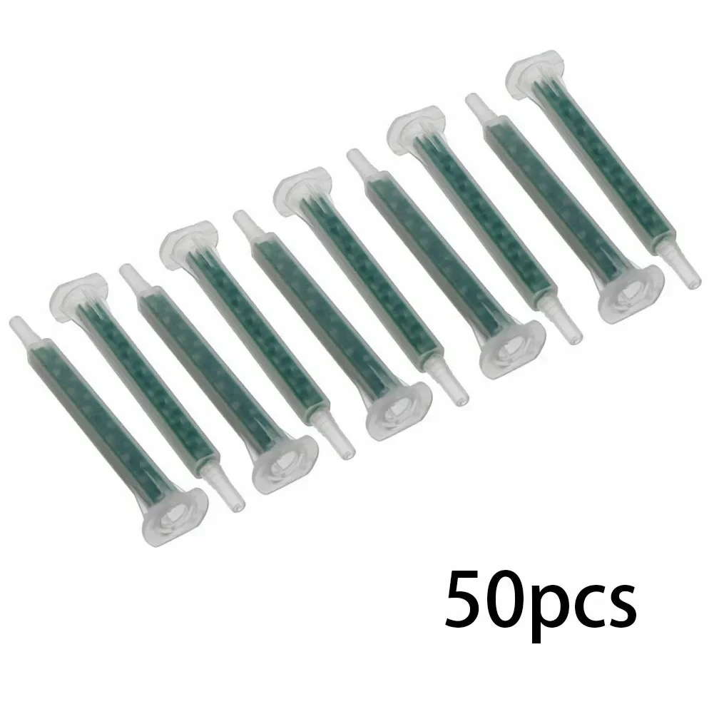 50 pieces 2K adhesive mixing tips, 83mm Length, 5 3mm Inner diameter, 7 6mm Outer diameter, 16 knots, AB mixing hose