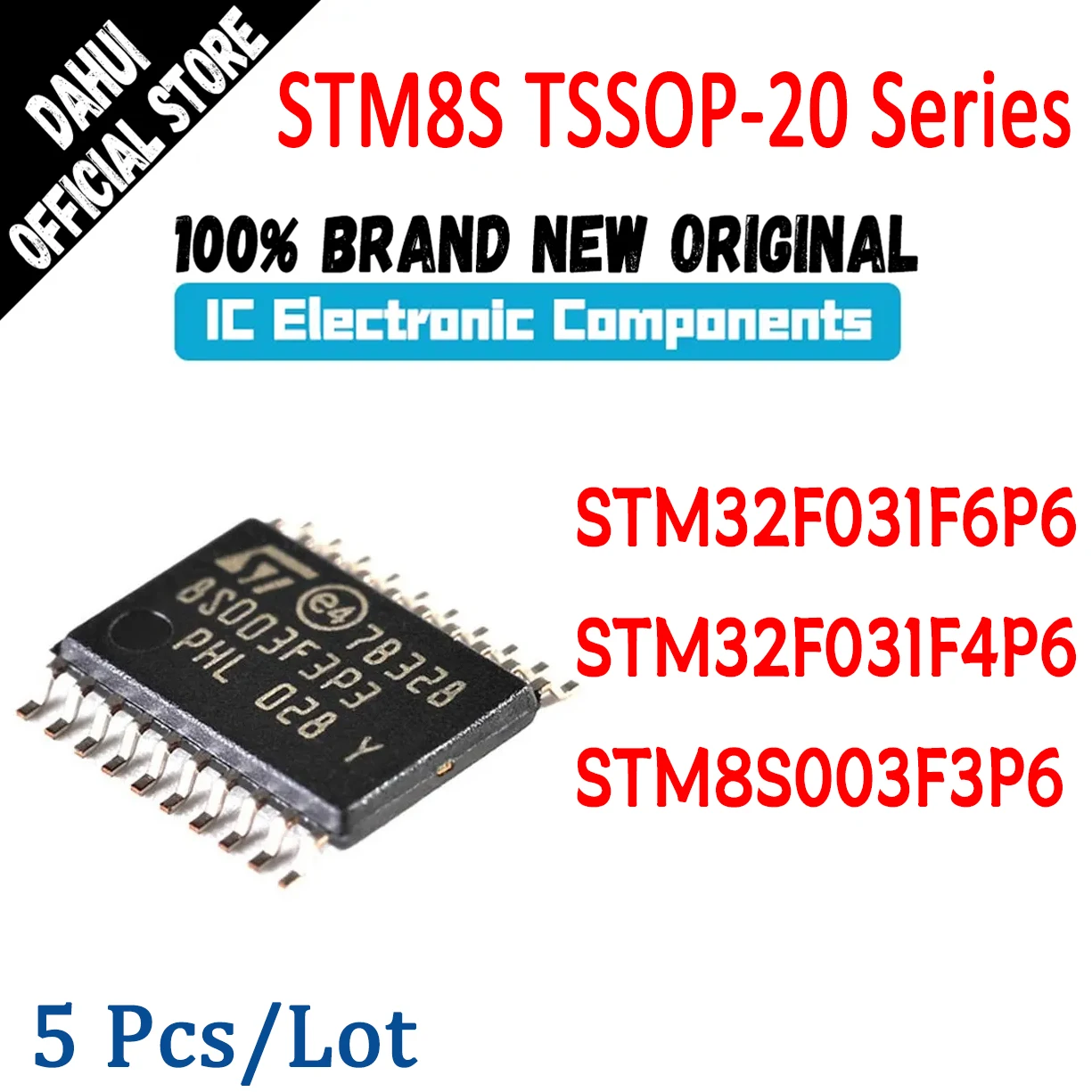 5Pcs STM32F031F6P6 STM32F031F4P6 STM8S003F3P6 STM32F031F6 STM32F031F4 STM8S003F3 STM IC MCU Chip TSSOP-20