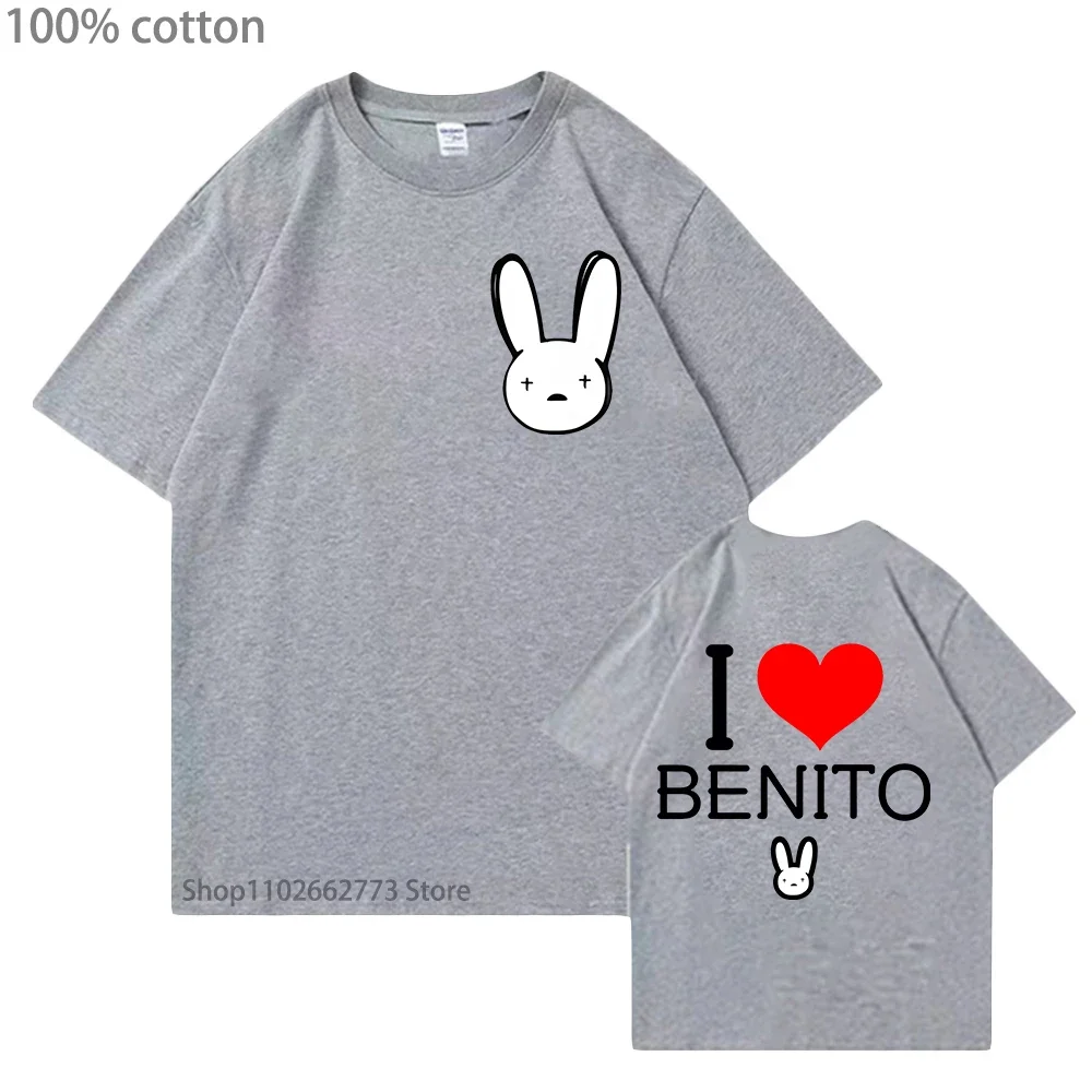 سيئة الأرنب قميص أنا أحب بينيتو تي شيرت UN VERANO SIN TI تي شيرت الرجال الهيب هوب تي شيرت 100% القطن الشارع الشهير المرأة الصيف التي شيرت