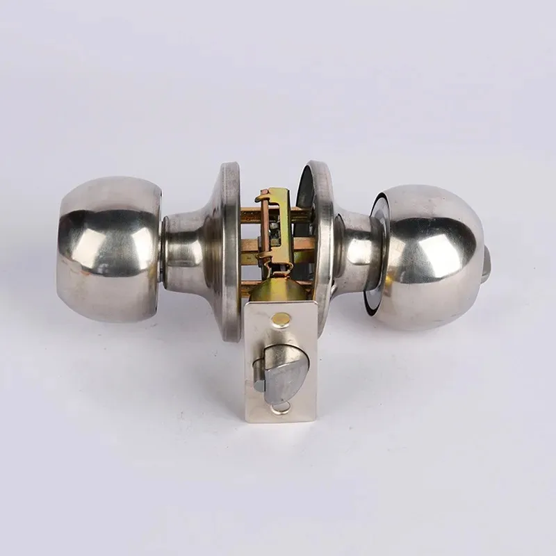 الفولاذ المقاوم للصدأ الكرة المستديرة مقبض الباب مجموعة مقبض الباب مقبض قفل مع مفتاح ل 25 مللي متر-45 مللي متر الباب الأجهزة الشظية للحمام #6