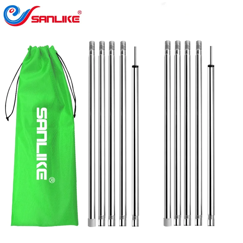 

SANLIKE 2 Sets Stainless Steel Tube Replacement Tent Poles Tarpaulin Pole Adjustable Telescopic Tent Pole For Outdoor Accessorie