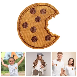 20Pcs Iron-On Patch Cookies Biscuits Embroidered Fabric Sticker Decorative Biscuit Patch Embroidered Label Embroidered Badge