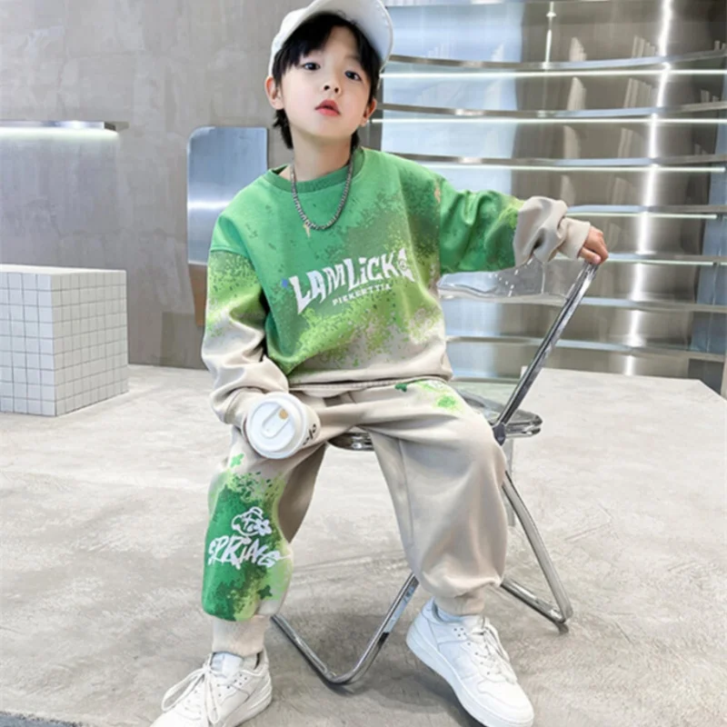 

Boys Sweatshirts +Pants Kids Suits Cotton 2PCS/Set 2024 Cheap Spring Autumn Cotton Sport Teenagers Children Clothing