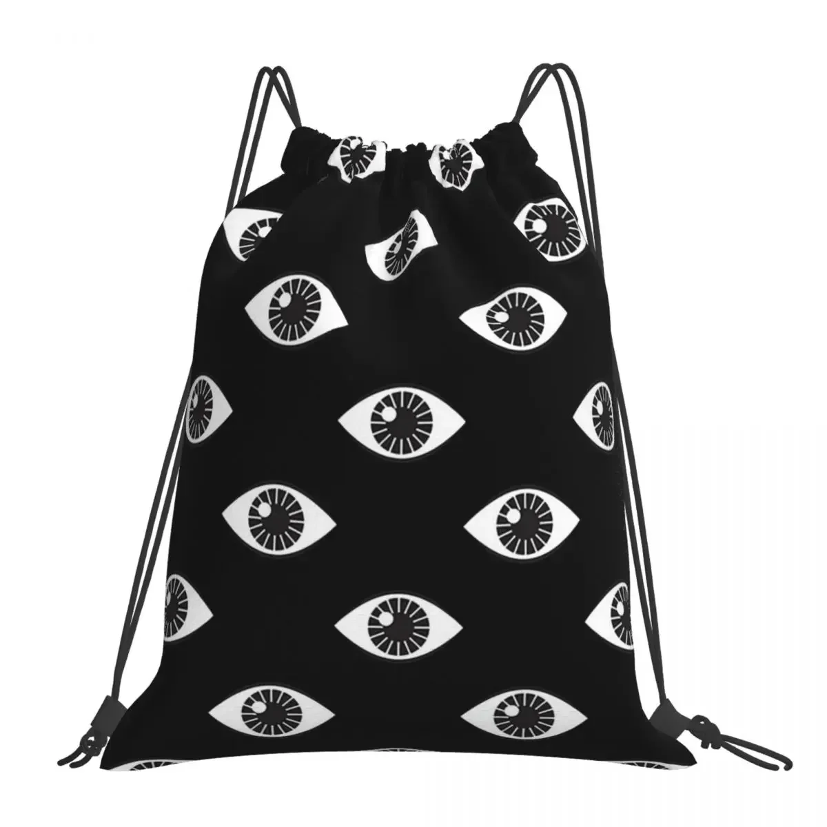 

Eyes Wide Open - On Black Backpacks Portable Drawstring Bags Drawstring Bundle Pocket Shoes Bag BookBag For Travel Students