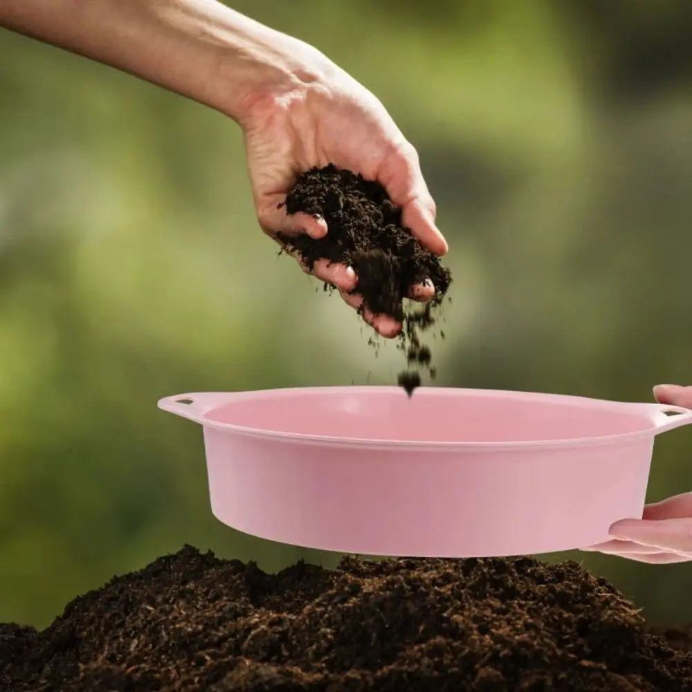 Durable Multi-use Soil Sieve Sifter Plastic 3mm Round Sifting Garden Tool Screen Filter Compost