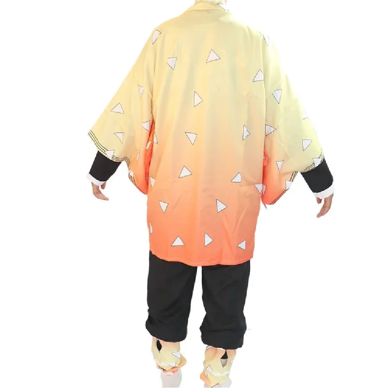 FC6 Anime Agatsuma Zenitsu Cosplay Kimono Roupas de Halloween Peruca Uniforme de Festa Mulheres @ FC8!