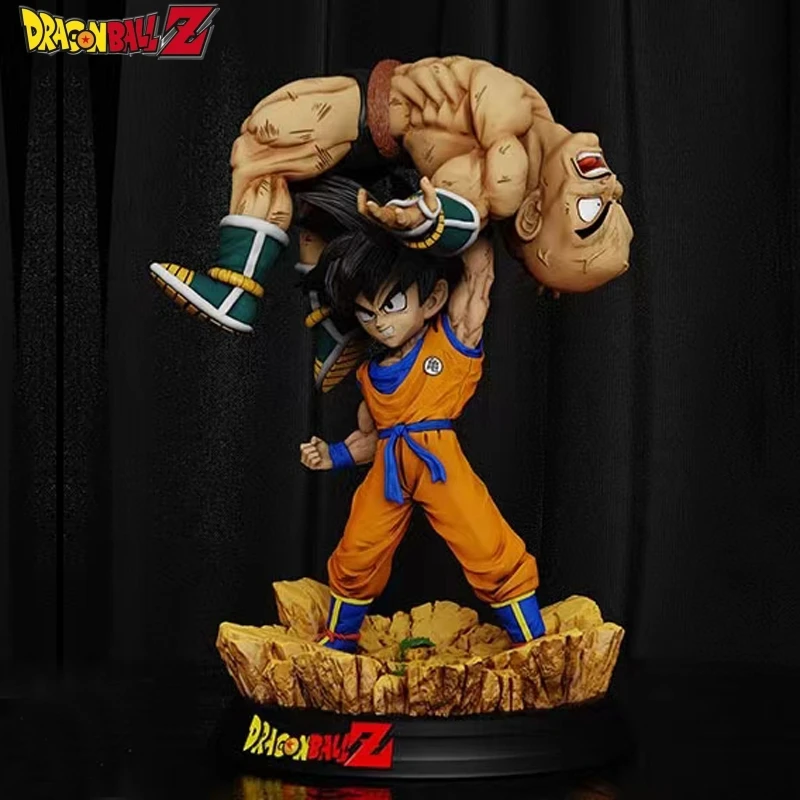 10cm Anime Dragon Ball Gk Gorillas Wcf Goku Lifting The Nappa Scene Collectible Trendy Figures Classic Scene Model Ornament Gift