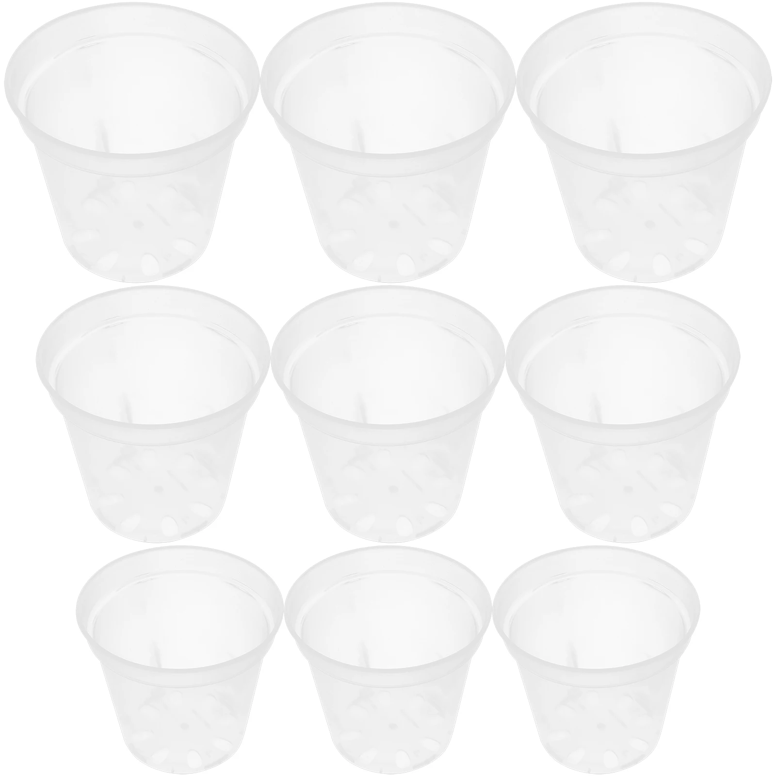 

9pcs Transparent Pots Orchid Planter Plastic Planters Indoor Orchid Pots Durable Decorative For Office Balcony Garden