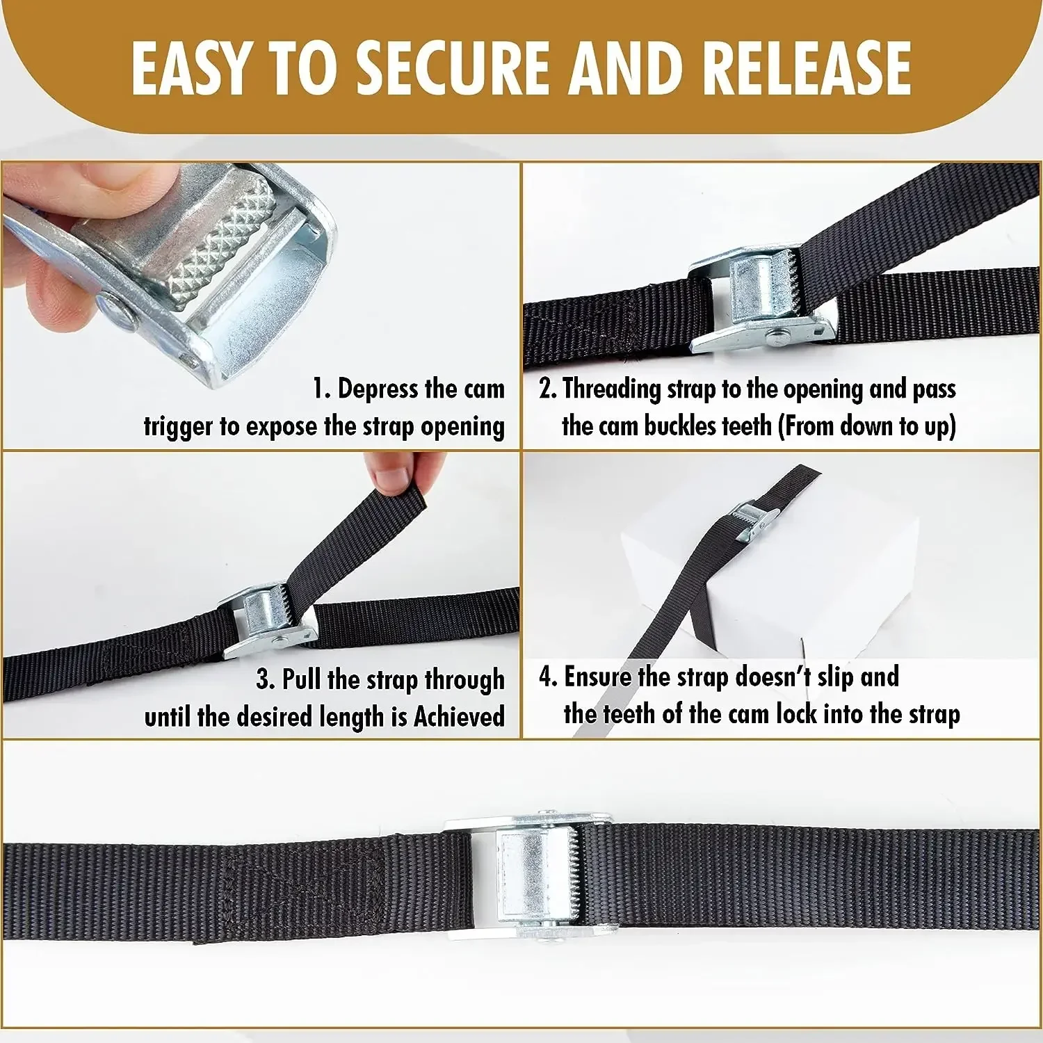 5M Cargo Straps With Buckle Tie-Down Belt for Motorcycle Car Bicycle Metal Tow Rope Strong Ratchet Fixing Belt for Luggage Bag view 5