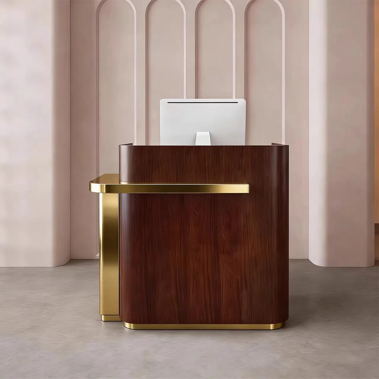 

&c Reception Desk Modern Office Lobby Front Counter Customizable Design Premium Materials Fine Workmanship Factory Direct