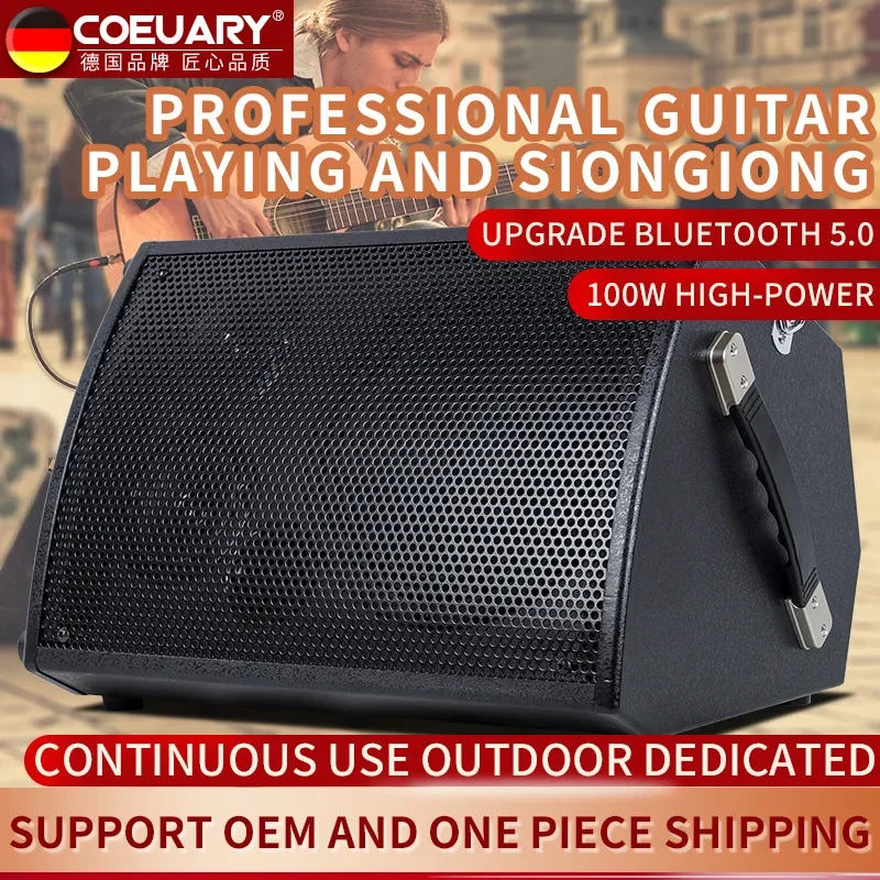 100W High Power Portable Caixa De Som Bluetooth Speaker Electric Guitar Amplifier Outdoor Playing And Singing Bass Subwoofer AUX