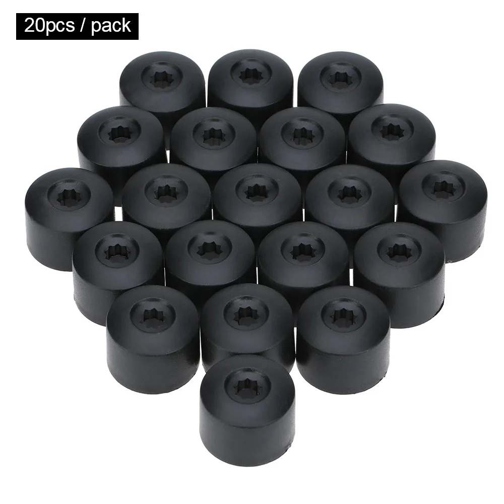 20Pcs 17mm Car Wheel Nut Cover Bolt Cap Removal Tool for VW Golf Bora Passat Bolt Heads Protect Caps Star Hole