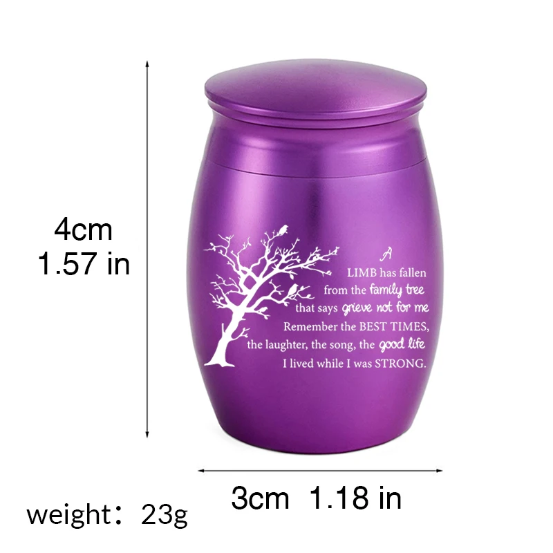 Small Urns for Ashes Tree of Life Cremation Urns 1.57 Inch Ashes Keepsake Funeral Urn with Memorial for Human/Pet Ashes