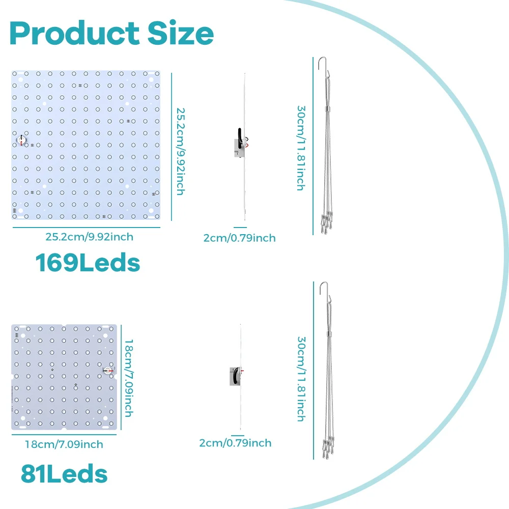 LED Plant Grow Light 300W Full Spectrum Quantum Board Hydroponic Panel Lamp Growth Box Greenhouse Cultivation Lighting 110V/220V