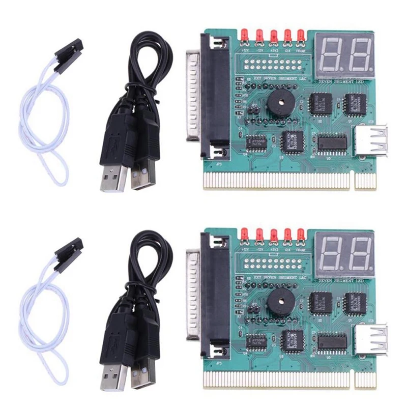 2X USB PCI PC Motherboard Diagnostic Analyzer POST Card With 2 Digit Error Code Display For Laptop PC Test And Analyze