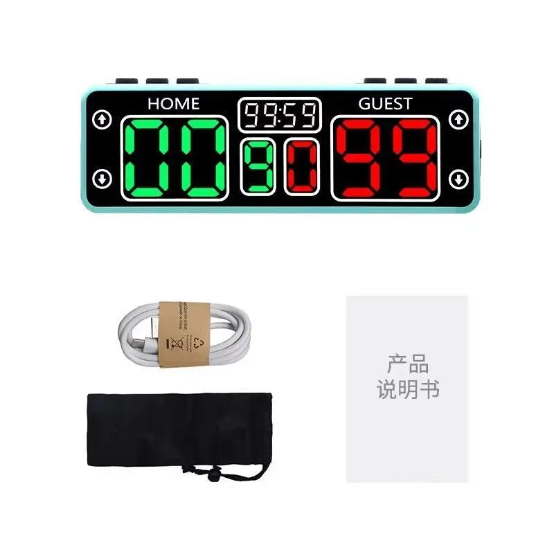 LED Digital  6-Digit Red Green Display Touch Control Black  Score Keeper for Sports Match Competition Game