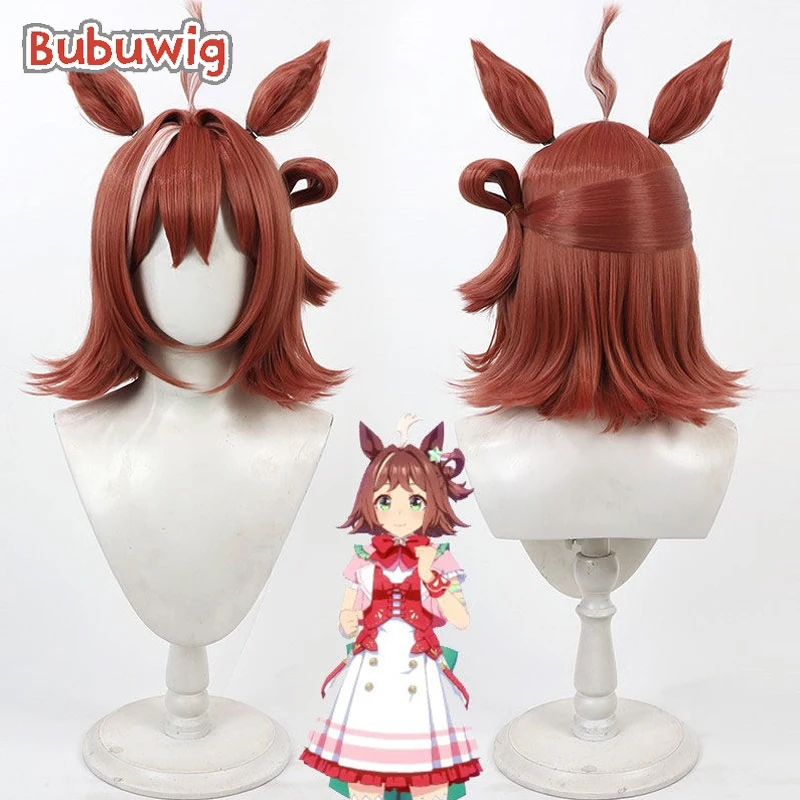 bubuwig-合成毛-ラインクラフト-コスプレウィッグ-耳付き-ウマ娘-プリティーダービー-ラインクラフト-40cm-ミックスレッドウィッグ-耐熱性