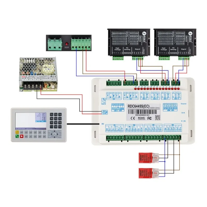 Cloudray Ruida RDC6445S Controlador de laser Co2 para gravador a laser e máquina de corte RDC DSP 6445S 6445G