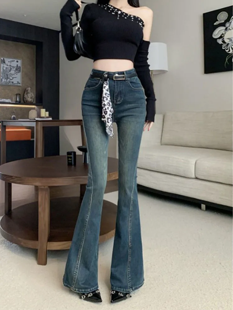 

White High Waist Women Jeans Hip-hop Fashion Vintage Streetwear Y2K Wide Leg Jean 2024 Female Trouser Baggy Denim Pants