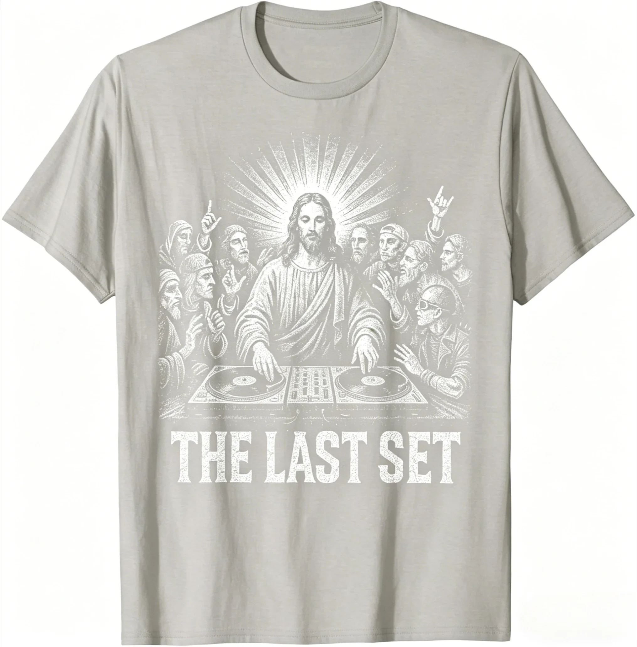 Neues Jesus Last Set Rave Herren-T-Shirt Sommer Baumwolle Kurzarm Y2k Populäre Mode Rock Punk Fans Geschenke T-Shirt – Detail 3