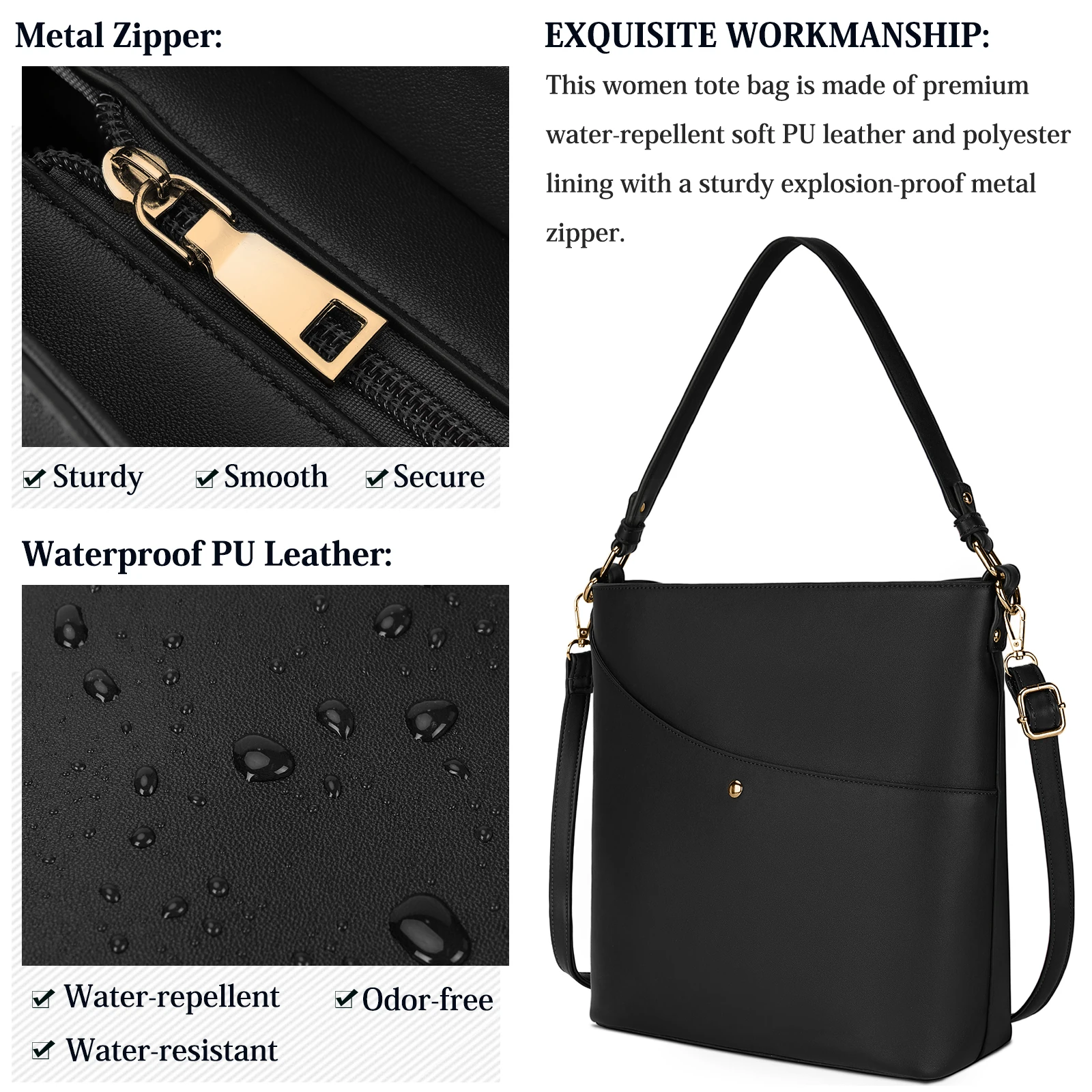 حقيبة كتف نسائية من Lubardy مصنوعة من جلد البولي يوريثان مع حقيبة يد كلاسيكية بحزام قابل للتعديل #2