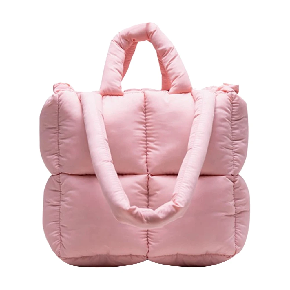 Bolsa de ombro acolchoada xadrez retrô feminina cor sólida inverno bolsas macias bolsas tote macias