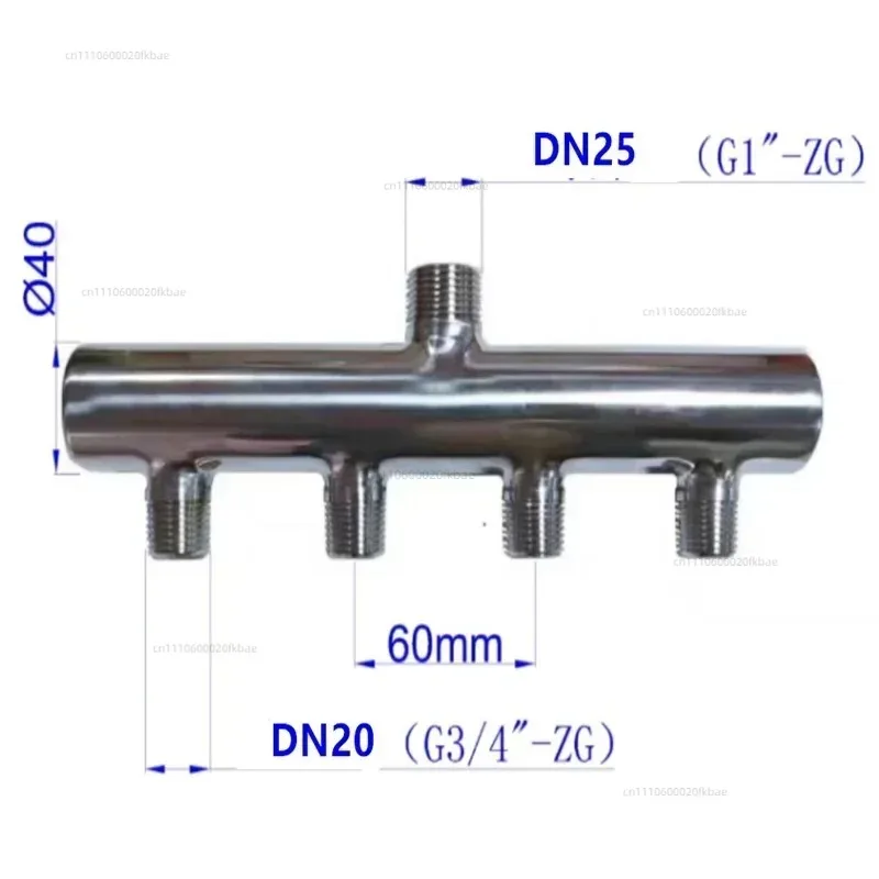 1Piece 304 Stainless Steel G1 G3/4 2 - 10 Ports Pipe Manifold Distributor Sanitary Fitting Underfloor Heating System