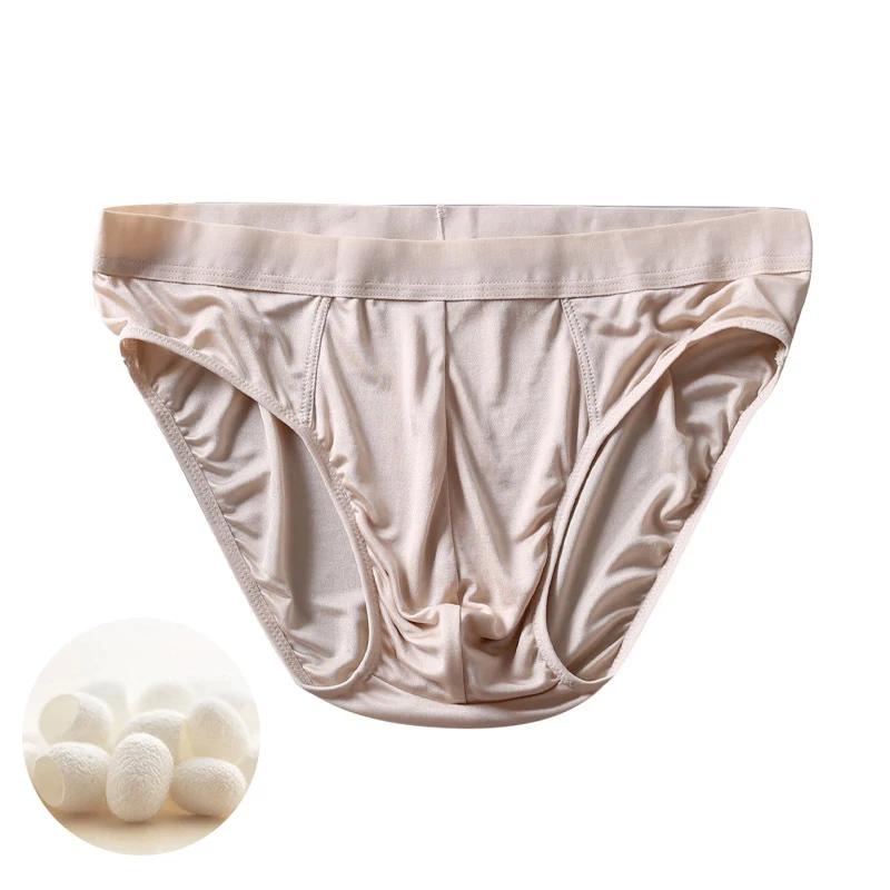 

High-end Man Underwear Briefs Real Silk Comfortable Under Panties Smooth Breathable Soft Silk Underwear Men's Gift