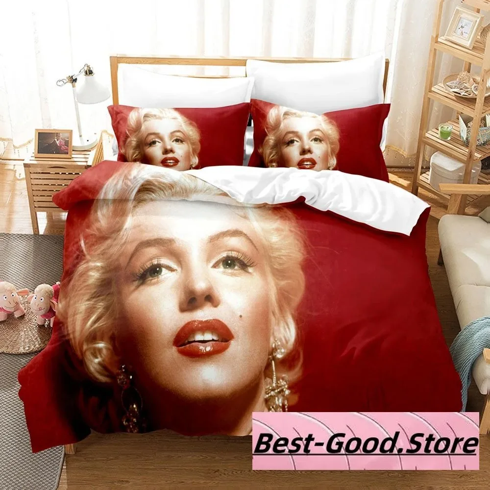 

3D Print Fashion M-Marilyn M-Monroe Bedding Set Boys Girls Twin Queen King Size Duvet Cover Pillowcase Bed boys Adult Bedroom