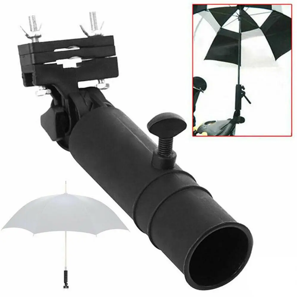 Universal Golf Club Trolley Cart Adjustable Pushchair Umbrella Holder Part Black Umbrella Stand