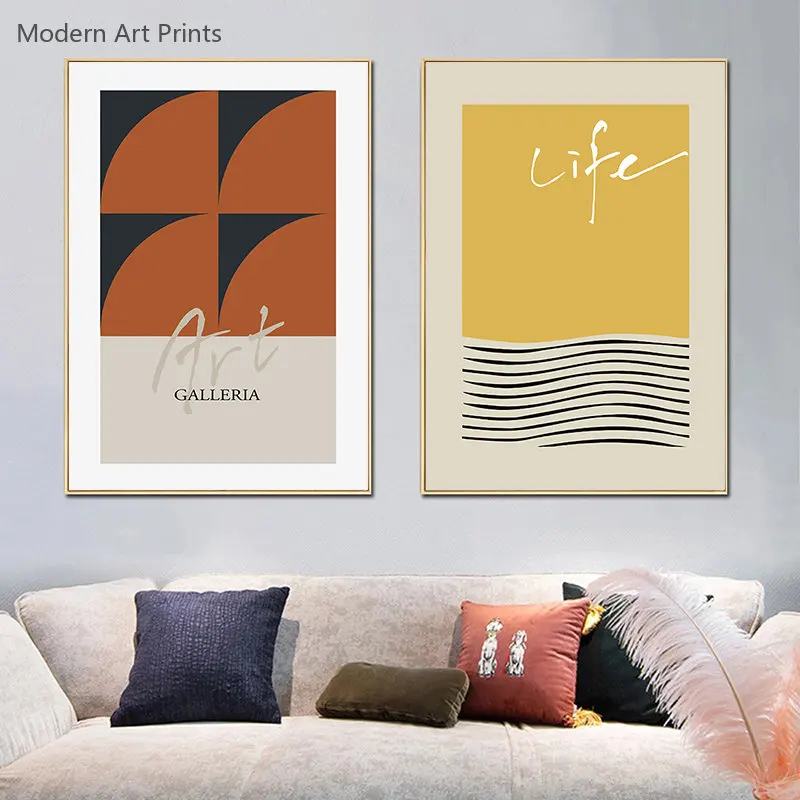 

Abstract Geometric Shapes Poster Minimalist Life Art Canvas Prints Modern Living Room Home Decoration Picture No Frame