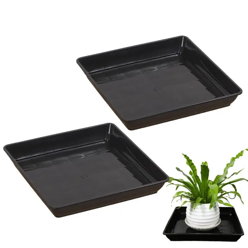 

2Pcs Durable Plastic Plant Saucer Square Drip Plant Trays Flower Pot Indoor Outdoor Home Garden Supplies