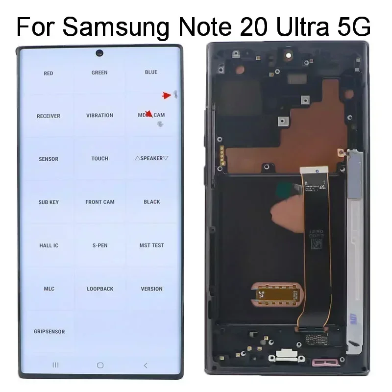 AMOLED Note 20 Ultra LCD For Samsung Galaxy NOTE 20 Ultra Display SM-N985F N985F/DS N986B 5G Touch Screen Digitizer With Dots