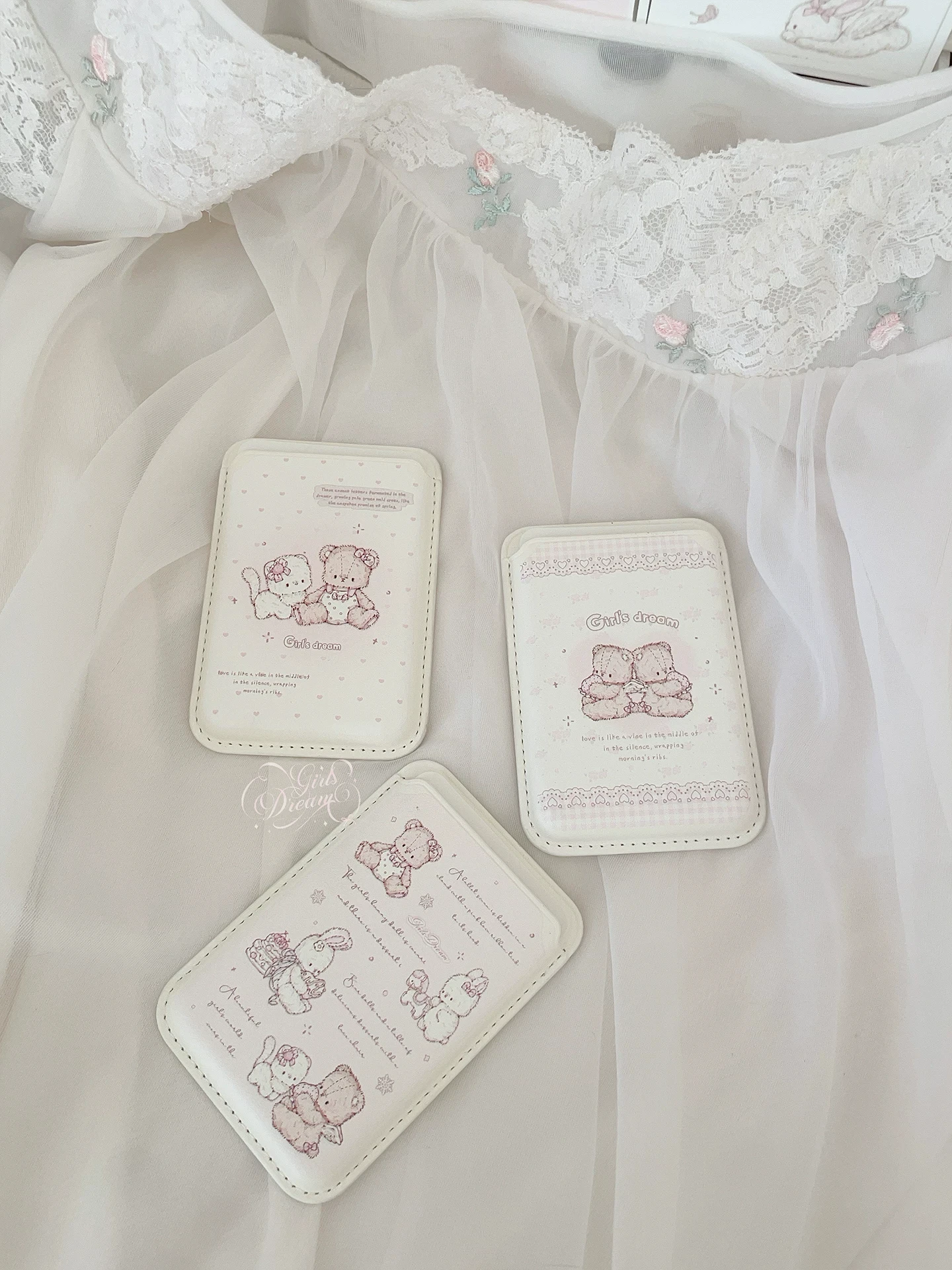 Phone Accessories Useful - เคสกระเป๋าสตางค์ Magsafe ลายหมีสีชมพู สำหรับ iPhone 18
