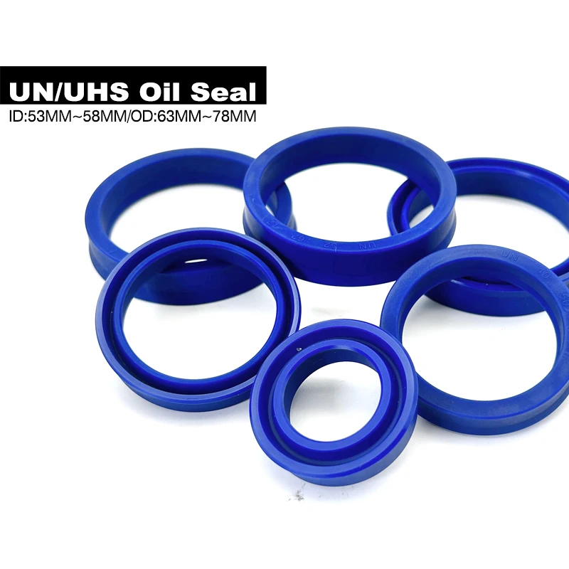 

UN Blue Polyurethane Oil Seal OEM Replacement Seal for Hydraulic Cylinders and Power Transmission Units ID 53~58mm OD 63mm~78mm