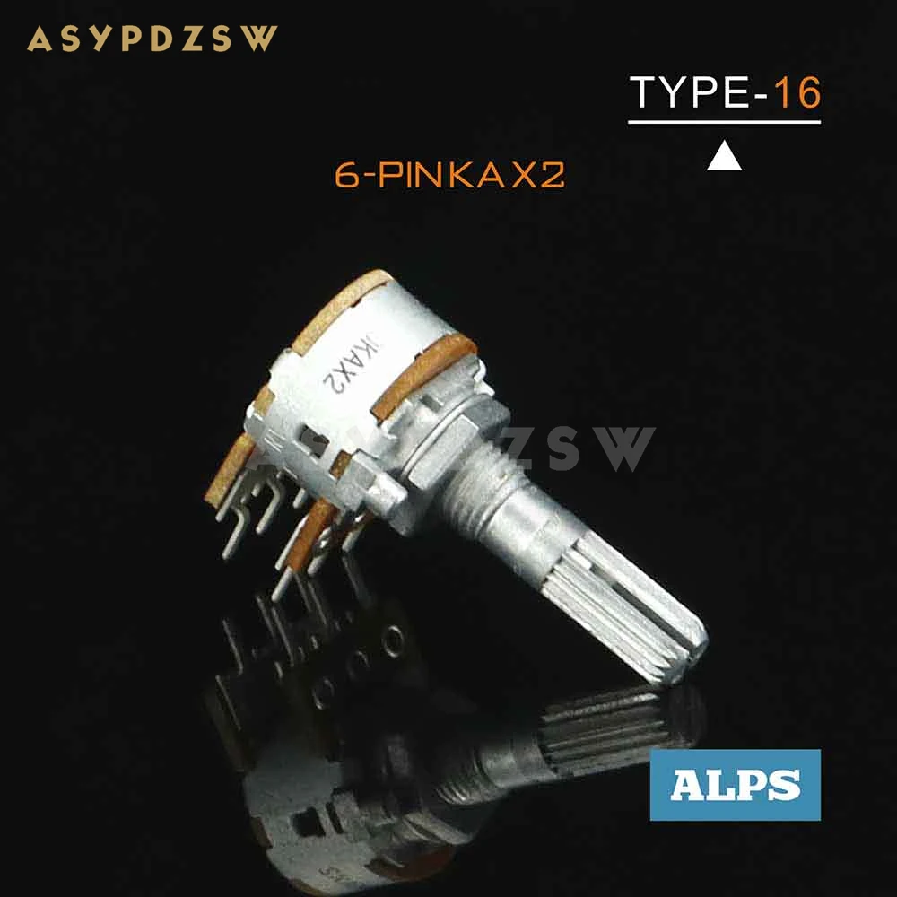 6-PIN Original ALPS Type-16 Gear handle volume potentiometer RK16 50KAX2 100KAX2