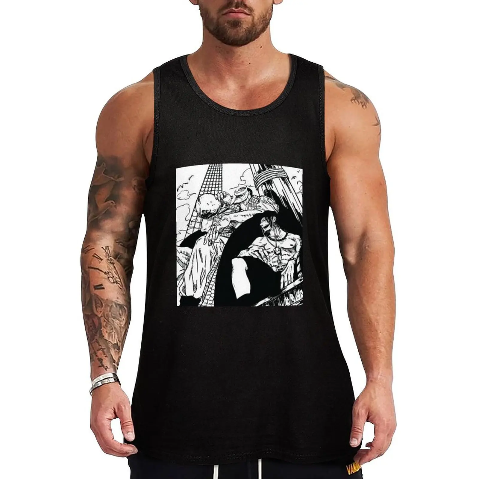 Portgas D Ace with Edward Newgate Tank Top vest men sports t-shirts for men T-shirt men clothing