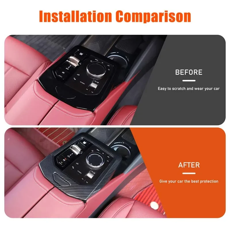 For BMW 5 Series  G60 2024 ABS carbon fiber car styling car center control gearbox cover sticker car interior accessories