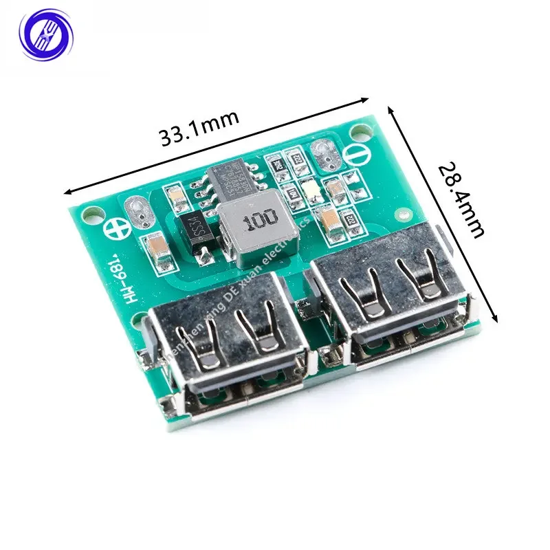 2pcs 9V 12V 24V to 5V 3A DC-DC Step Down Buck Charger Power Module Dual USB Output Voltage Board Charge Charging Regulator Board